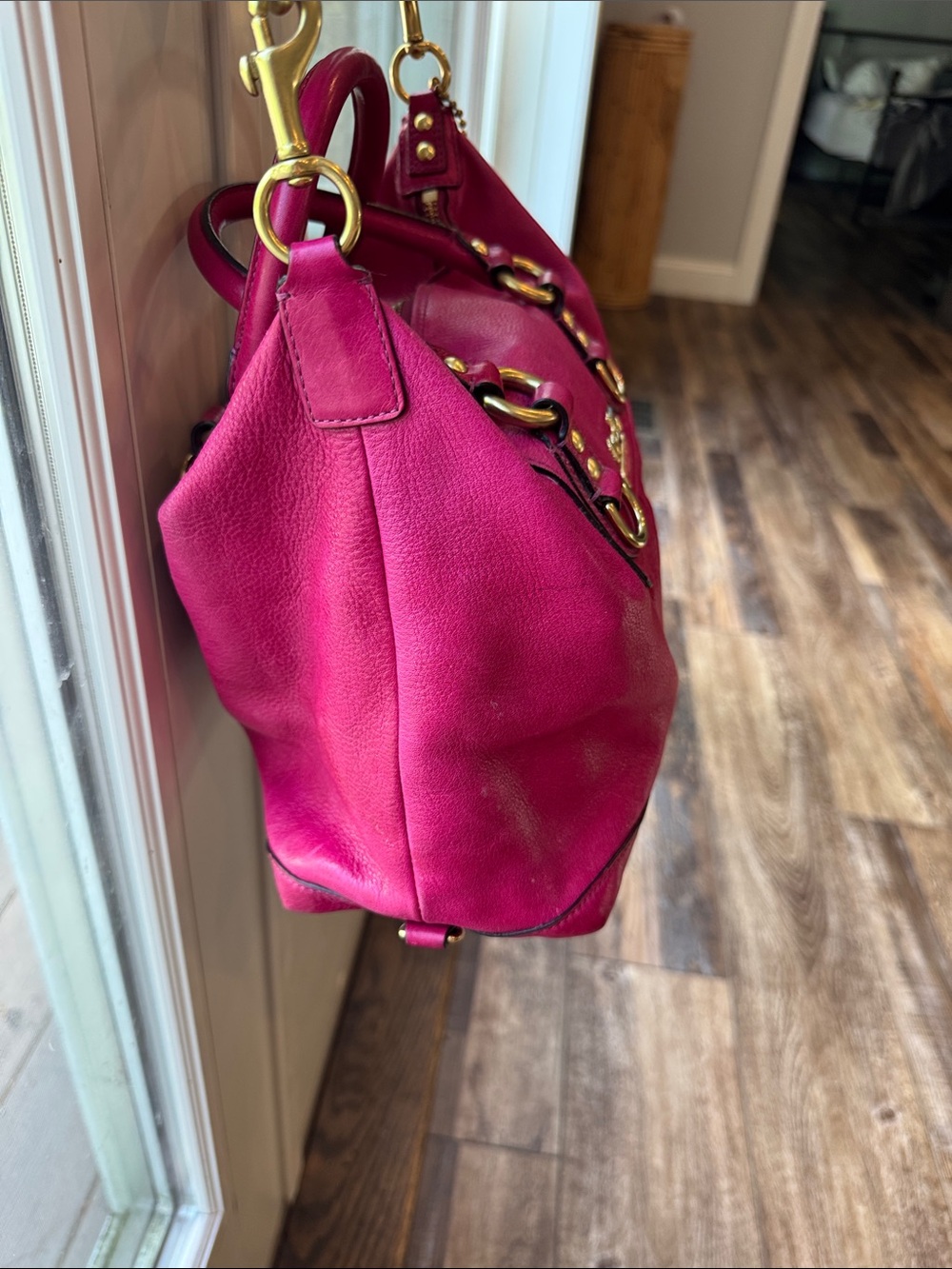 Coach Madison Sabrina hot pink satchel bag purse with matching wallet hangtag - Picture 4 of 14